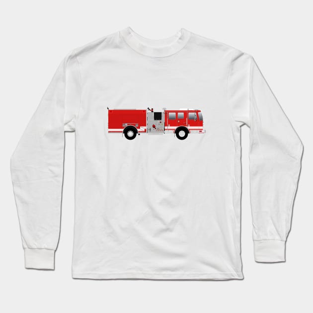 Red Fire Engine Long Sleeve T-Shirt by BassFishin